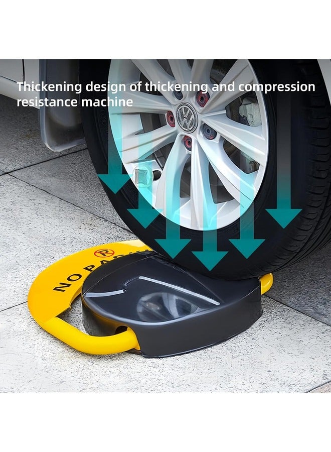 Sandinrayli Automatic Parking Space Lock Remote Control,Yellow Parking Barrier Waterproof,Private Car Parking Latch Space Lock,with Reflective Stripe,for Residential Areas, Shopping Centers, Hotels  - Image 3