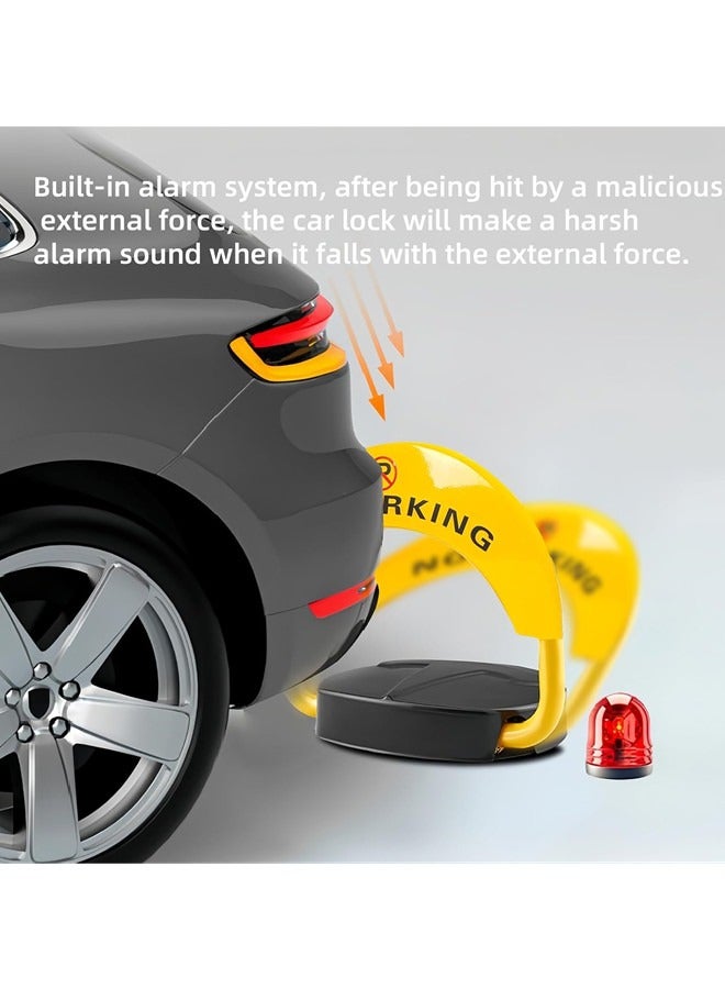 Sandinrayli Automatic Parking Space Lock Remote Control,Yellow Parking Barrier Waterproof,Private Car Parking Latch Space Lock,with Reflective Stripe,for Residential Areas, Shopping Centers, Hotels  - Image 4