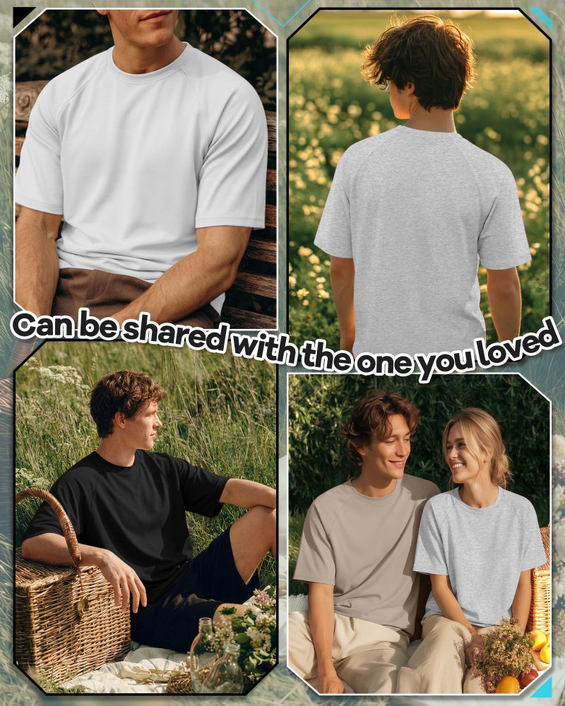 Evervibe 4 Pack Men's Big & Tall Short Sleeve Tees, Crew Neck Shirts Moisture Wicking Gym Casual Tops Multipack(Sand, White, Baihui Nan, Black,XX-Large) - Image 2