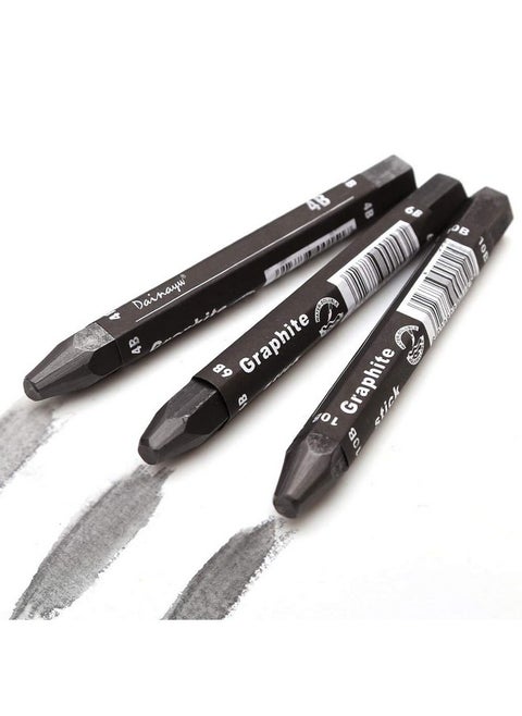 Graphite Stick Set Water Soluble 4B 6B 10B Art Drawing Supplies For Sketch & Shading Pencils Artist Sketching 3 Pcs