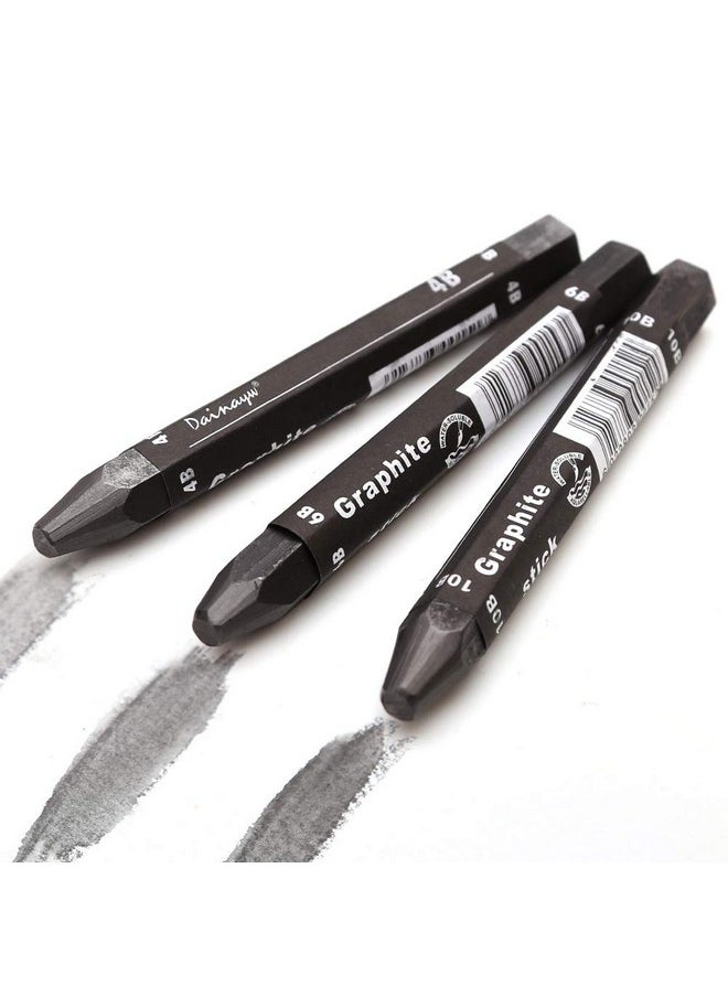 dainayw - Graphite Stick Set Water Soluble 4B 6B 10B Art Drawing Supplies For Sketch & Shading Pencils Artist Sketching 3 Pcs - Image 1