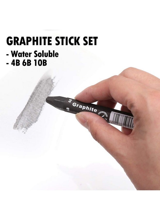 dainayw - Graphite Stick Set Water Soluble 4B 6B 10B Art Drawing Supplies For Sketch & Shading Pencils Artist Sketching 3 Pcs - Image 1