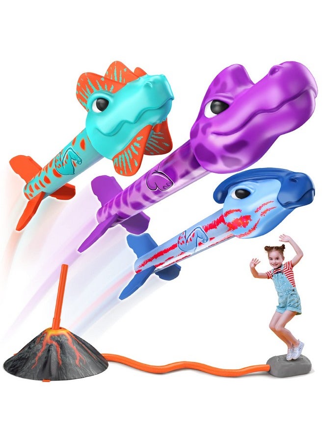 MindSprout - Dino Blasters Rocket Launcher For Kids Soars 100 Feet. Kids Outdoor Toys Birthday Gift For Boys & Girls Ages 36 Years Old Toddler Outside Toys 48 Dinosaur Toy Kids - Image 1