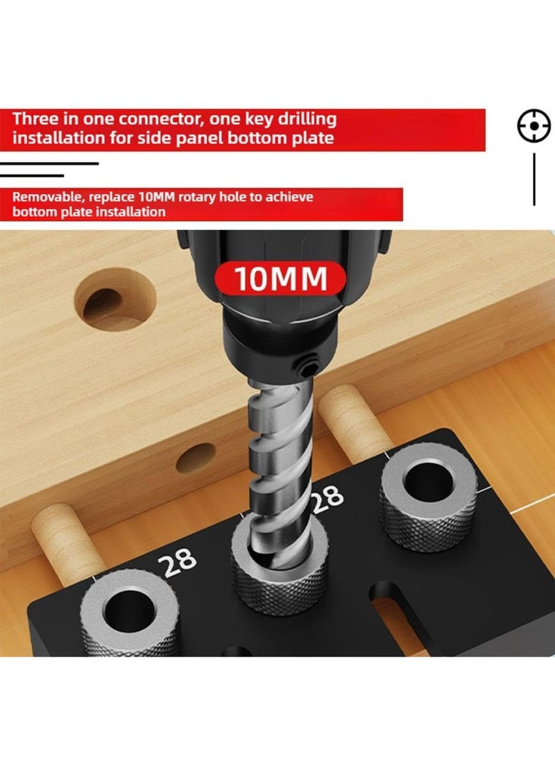 Excefore 3 in 1 Dowel Jig Drill Kit, Portable Carpentry Self Centering Doweling Jig Kit, Woodworking Punch Locator Tool Set, Precise Drilling Locator Puncher with 3 Sizes Drills, Suit for Woodworking - Image 3