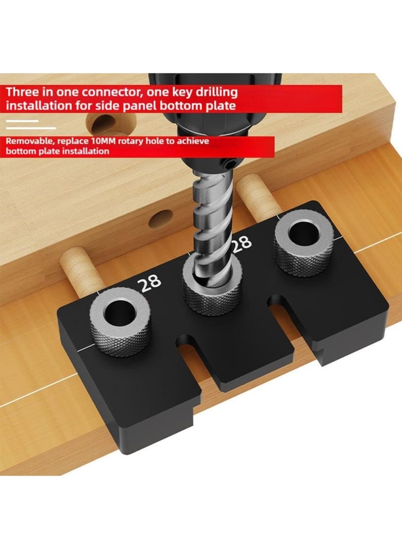 Excefore 3 in 1 Dowel Jig Drill Kit, Portable Carpentry Self Centering Doweling Jig Kit, Woodworking Punch Locator Tool Set, Precise Drilling Locator Puncher with 3 Sizes Drills, Suit for Woodworking - Image 2