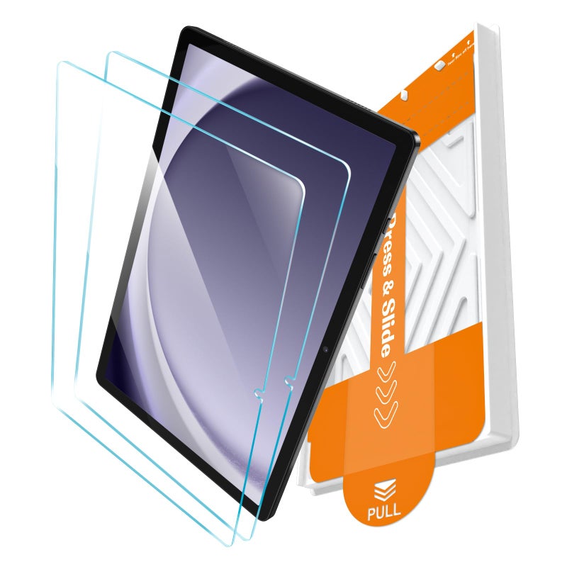 EZ-GLAZ-2 Pack Screen Protector for Samsung Galaxy Tab A11 Plus/ A9 Plus (11 inch), 9H+ Hardness Tempered Glass with Easy Application Tray, Scracth-Resistant, Support Apple Pencil, Case Compatible, HD Clear - Image 1