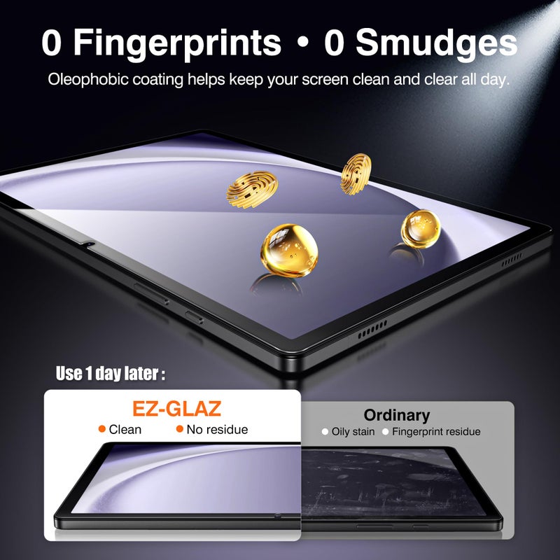 EZ-GLAZ-2 Pack Screen Protector for Samsung Galaxy Tab A11 Plus/ A9 Plus (11 inch), 9H+ Hardness Tempered Glass with Easy Application Tray, Scracth-Resistant, Support Apple Pencil, Case Compatible, HD Clear - Image 4