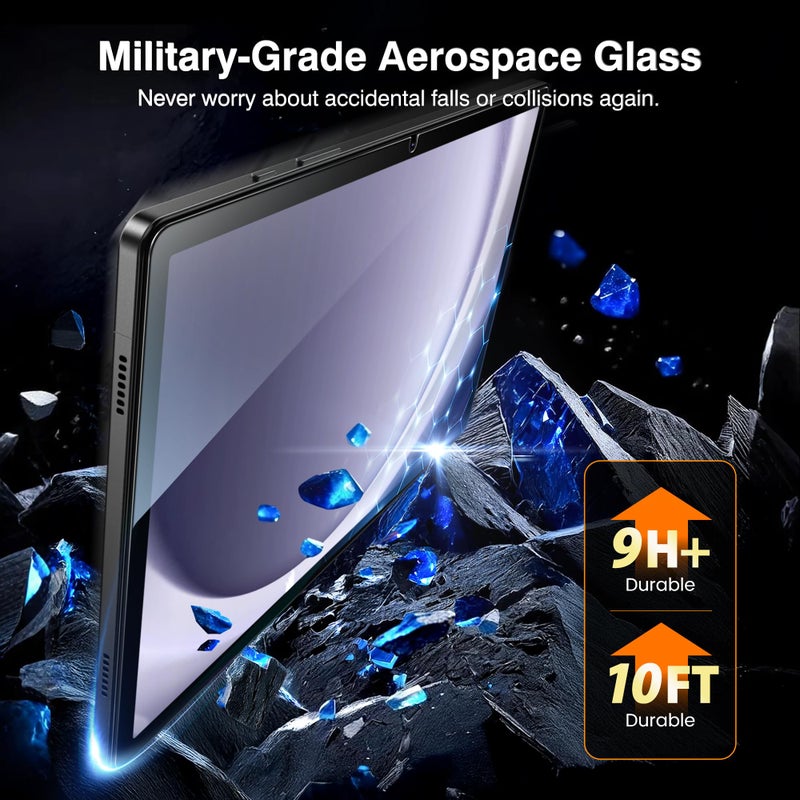 EZ-GLAZ-2 Pack Screen Protector for Samsung Galaxy Tab A11 Plus/ A9 Plus (11 inch), 9H+ Hardness Tempered Glass with Easy Application Tray, Scracth-Resistant, Support Apple Pencil, Case Compatible, HD Clear - Image 3