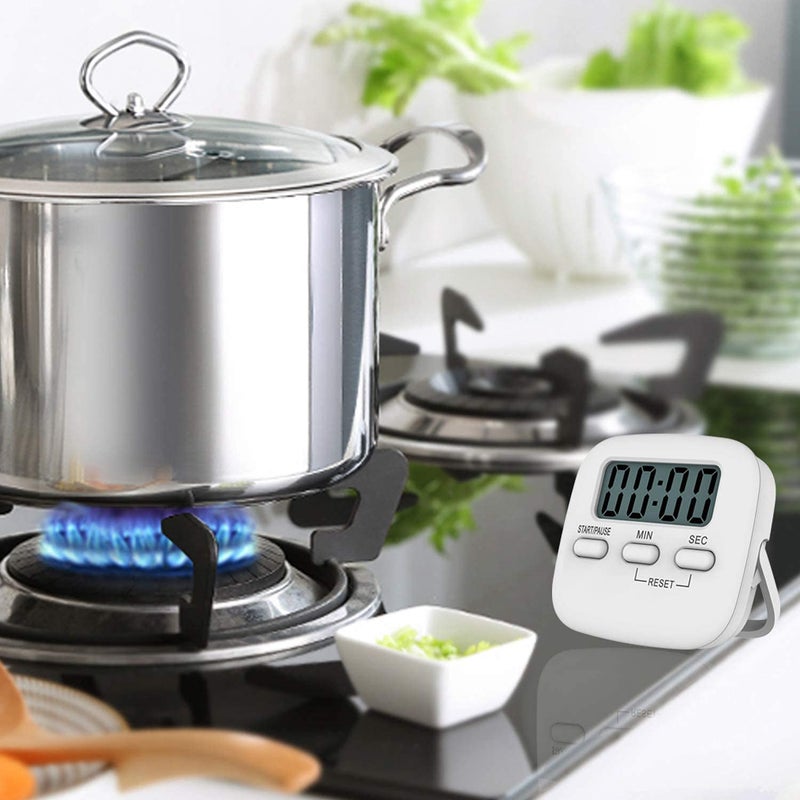 SCILLA SCILLA Digital Kitchen Timer Magnetic Countdown Count Up Pomodoro Timer with Loud Sound Big Digit Back Stand Hanging Hole for Cooking Clinic Sports and Other ActivitiesWhitecolor  - Image 3