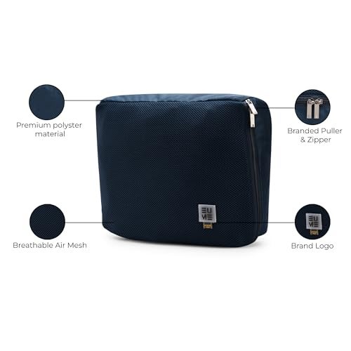 EUME Set of 4 Storage Pods - Travel Organiser Pouch| Durable Fits Into Pocket Cloth Organizer for Storage | Toiletry Bag for Men & Women | Spacious Organiser Bags for Clothes | (2M, 2L) Navy Blue - Image 5