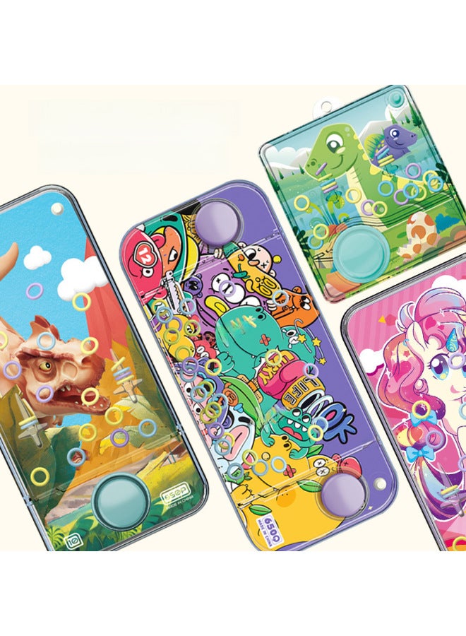 Gift Children's Dinosaur Ring Water Machine Toy Handheld Water Ring Game Machine Nostalgia Puzzle Game Chenghai-Color:650PB Unicorn Water Machine-single Key OPP Bag (random Pattern) - Image 2