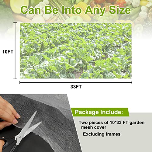 Rifny شبكة حديقة، عبوة 2 10x33 قدم شبكة دقيقة للغاية لحماية الحشرات، شبكة طيور، غطاء نباتات للخضروات والفواكه والزهور والمحاصيل، غطاء دفيئة، شبكة سرير مرتفع، شبكة فناء - Image 4