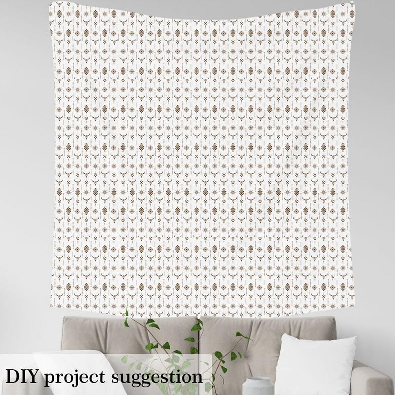 Erosebridal Rustic Bull Skull Fabric By The Yard,Ethnic Western Aztec Upholstery Fabric for Chairs Sofa,Geometric Diamond Decorative Fabrics,White Gold Bohemian Indoor Outdoor Decor,1 Yard - Image 4