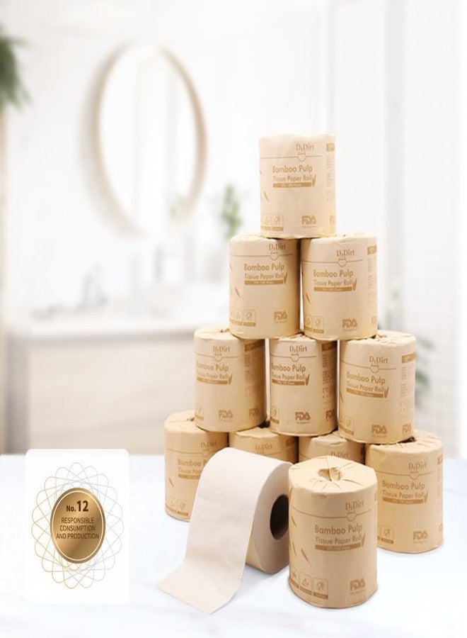 DrDirt Bamboo Toilet Paper, 12 Rolls, 3-Ply, Unscented - Image 1