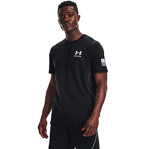 Under Armour Men's New Freedom Flag T-Shirt, Black (001)/White, Small - Image 1