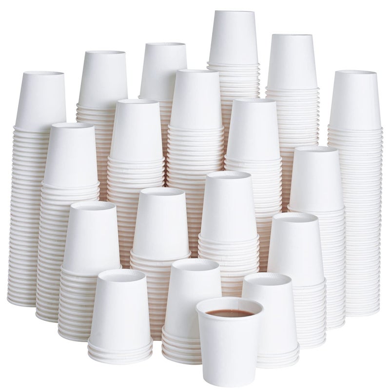 LITOPAK 500 Pack 4 oz Paper Cups White Disposable Paper Coffee Cups for Party Picnic and Travel