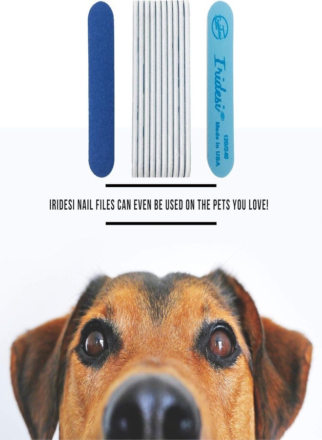 Iridesi Professional Mini Blue Finger Nail Files 120/240 Washable Emery Boards 3-1/2 Inches Long 12 Fingernail Files Per Pack - Image 4