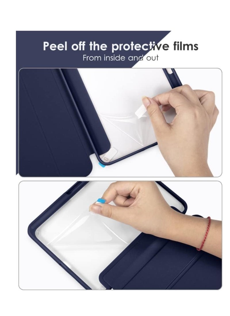Case Smart Flip Case Cover For Xiaomi Mi Pad 6 11 Inch Tablet, Transparent Back With Pen Holder Blue  - Image 2