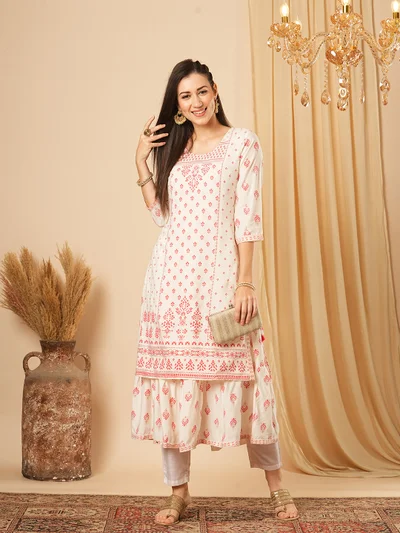 globus Women Ethnic Motifs Printed Indie Prints Kurta