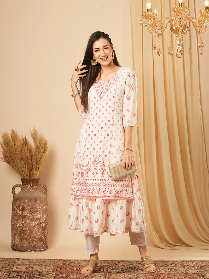 globus Women Ethnic Motifs Printed Indie Prints Kurta