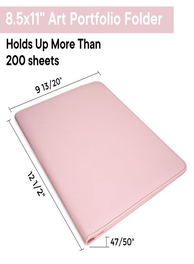 OOWOLF Professional Padfolio with Clipboard, Faux Leather Portfolio Folder Binder, 8.5 x 11 Legal Pad Holder for Letter Size Notepad, Resume, Writing Pad, Ideal Organizer for Business Office Conference, Pink - Image 3