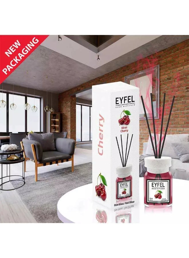 EYFEL Cherry Reed Diffuser 120ML – Long-Lasting Fragrance with Elegant Reed Sticks for Home, Office, Bathroom & Showroom - Image 2