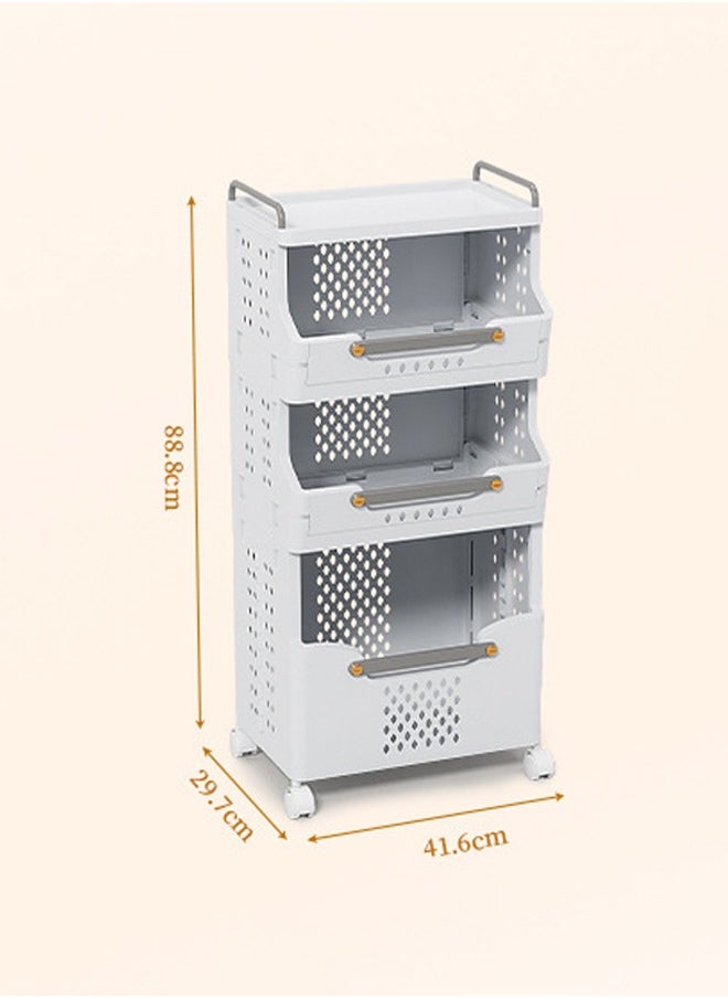 NKX 3 Layers Foldable Plastic Floor Mounted Storage Organizer  - Image 2