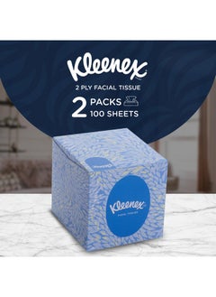 Kleenex 60039 2 Ply Facial Tissue Cube Box, 50 Pulls, Pack Of 2 (Total 100 Sheets)  - Image 2