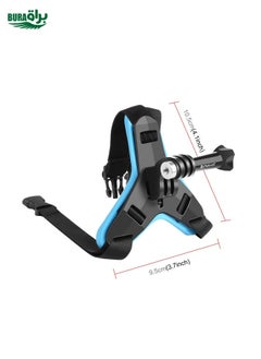 BURAQ PULUZ Motorcycle Helmet Chin Strap Mount for GoPro, DJI Osmo Action and Other Action Cameras(Blue)  - Image 2