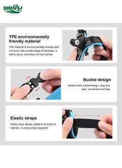 BURAQ PULUZ Motorcycle Helmet Chin Strap Mount for GoPro, DJI Osmo Action and Other Action Cameras(Blue)  - Image 5