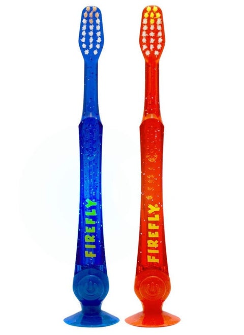 FIREFLY Light-up Timer Toothbrush with Suction Cup, 2 Count