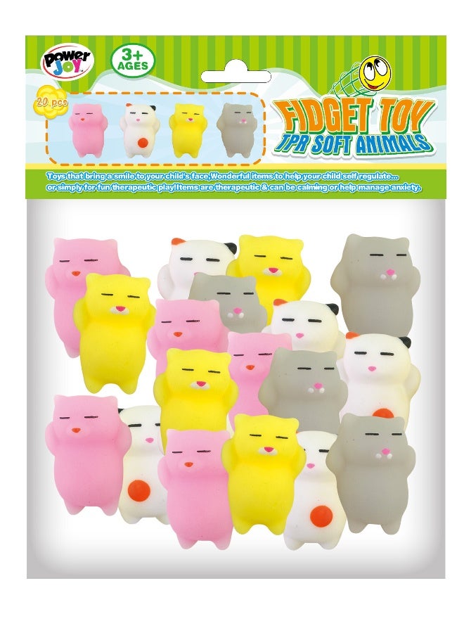 Power Joy Fidget Toy Squishy Animals 20 Pieces Megapack, Assorted 1 Piece (Style & Color May Vary) Each Sold Separately - Image 1