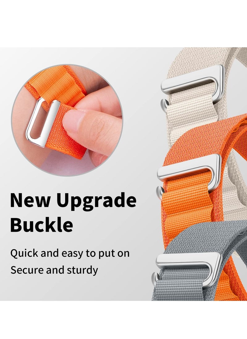 BORTONY 3 Pack Alpine Loop Apple Watch Band 42mm 44mm 45mm 49mm Women men Nylon Sport Loop Replacement Strap with C Hook for iWatch Ultra SE Series 8/7/6/5/4/3/2/1  - Image 2