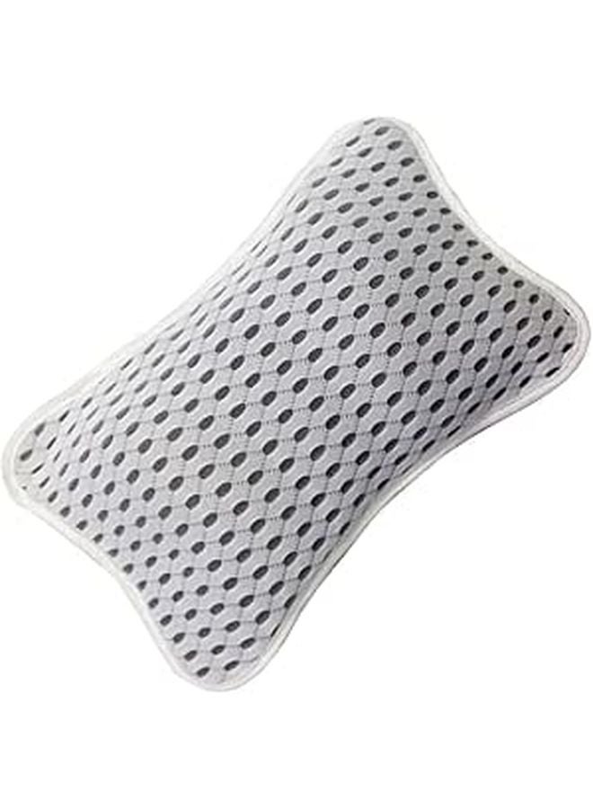 Non Slip Bathtub Headrest Cushion 3D Mesh Bath Pillow for Neck and Back Support White Polyester - Image 1