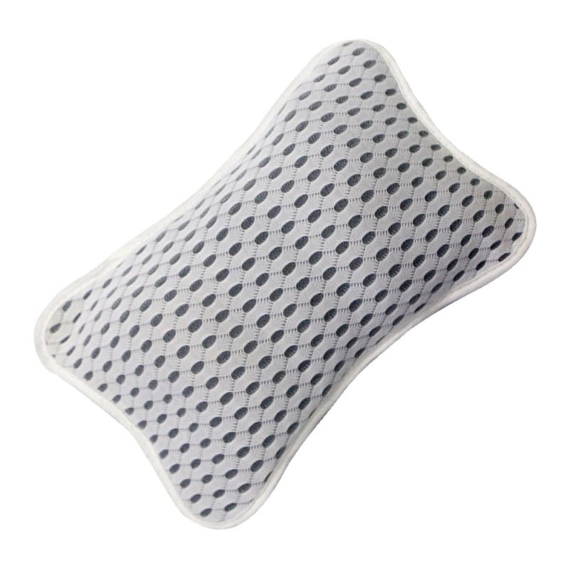 Non Slip Bathtub Headrest Cushion 3D Mesh Bath Pillow for Neck and Back Support White Polyester - Image 2