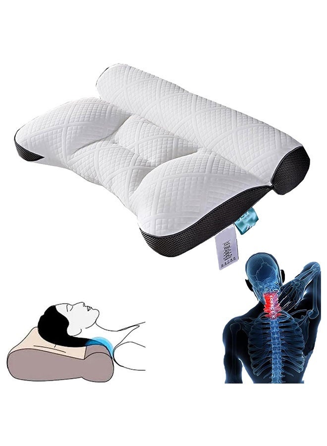 حشوة وسادة من ألياف البوليستر بتصميم مريح لدعم الرقبة وتخفيف الألم حشوة وسادة نوم ناعمة وقابلة للتنفس للنوم على الجانب أو الظهر - Image 2