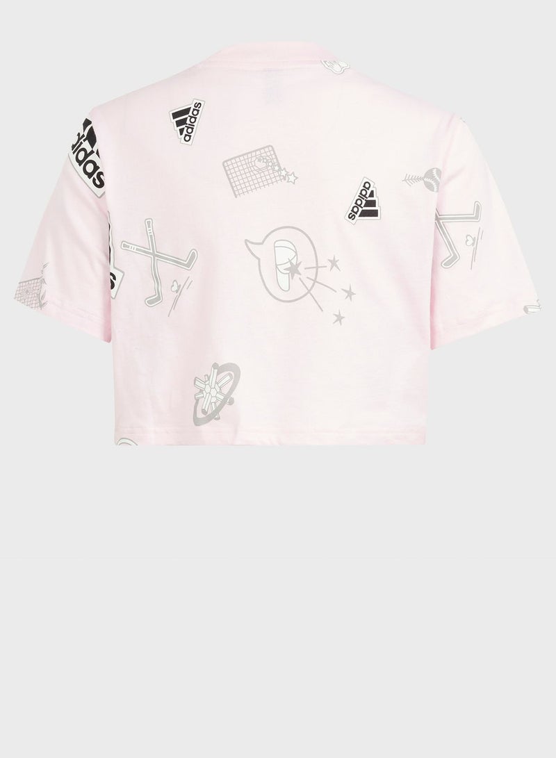Adidas Kids Brand Luv T-Shirt - Image 2