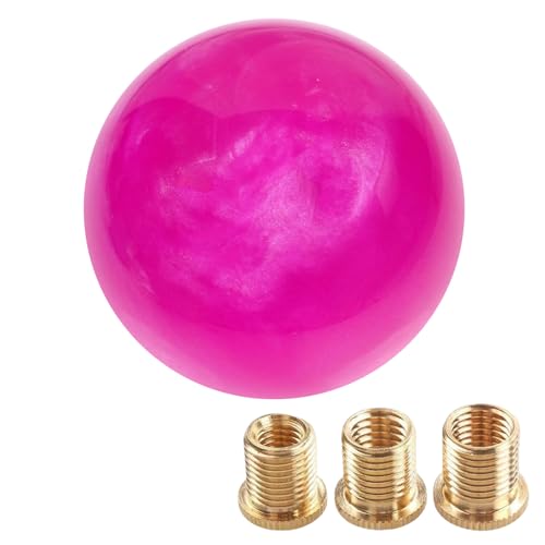 WENJTP Marble Style Round Ball Shift Knob Universal Fit for 5 6 Speed ManualAutomatic Vehicles with 3 Adapters HTRACING Rose Pink - Image 1
