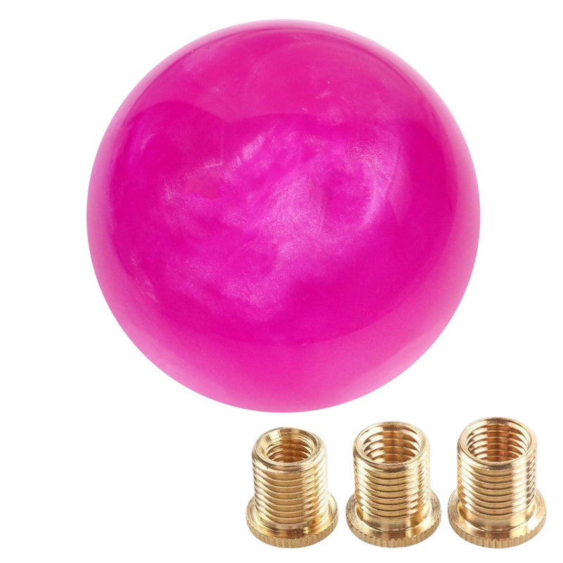 WENJTP Marble Style Round Ball Shift Knob Universal Fit for 5 6 Speed ManualAutomatic Vehicles with 3 Adapters HTRACING Rose Pink - Image 3