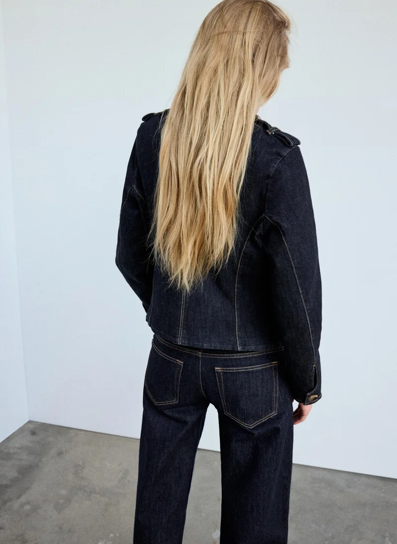 Mango TS-TEJANO SOFT Denim Jacket With Decorative Frog Fastenings for Women | Best Price UAE