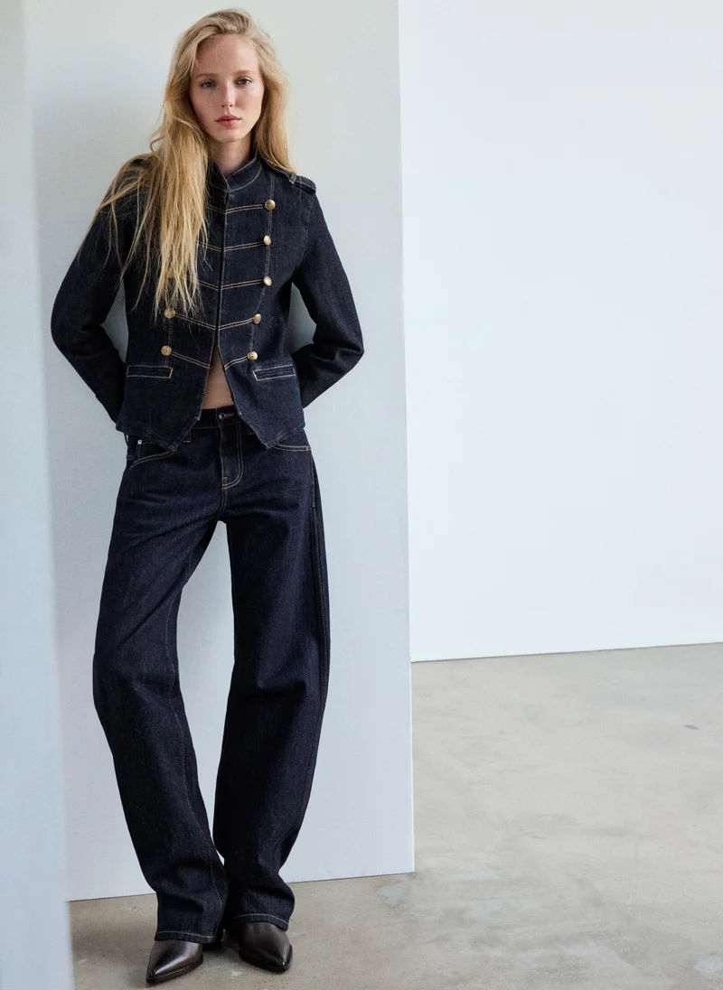 Mango TS-TEJANO SOFT Denim Jacket With Decorative Frog Fastenings for Women | Best Price UAE