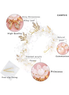 Princess Flower Crystal Headpiece Rhinestone Pearl Headband Alloy Floral Bridal Hair Accessories Communion Wedding Prom Photography For Girls And Women (Gold) - pzsku/Z9925A7AE64E3D0CF14C8Z/45/_/1721025062/ed74b953-8908-49ba-a551-36b1cd25bd28