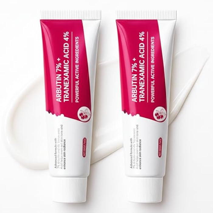 EELHOE 2Pcs Arbutin 7% + Tranexamic Acid 4% Cream, 70,000ppm Arbutin & 40,000ppm TXA,Moisturizing, Hydrating, Even Skin Tone,Reduces Dark Spots & Pigmentation - Image 1