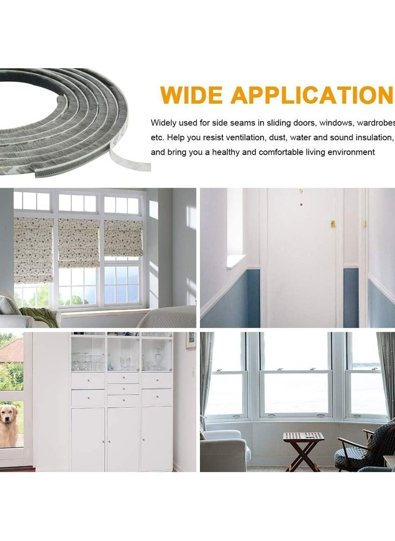 Oasisgalore 33ft Gray Weatherstrip Seal for Sliding Windows/Doors - Self Adhesive, 0.35’‘W x 0.2’'Thick, Draft Stopper  - Image 4