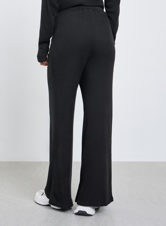 ستايلي بنطال محبوك مضلع بأرجل واسعة - Image 5