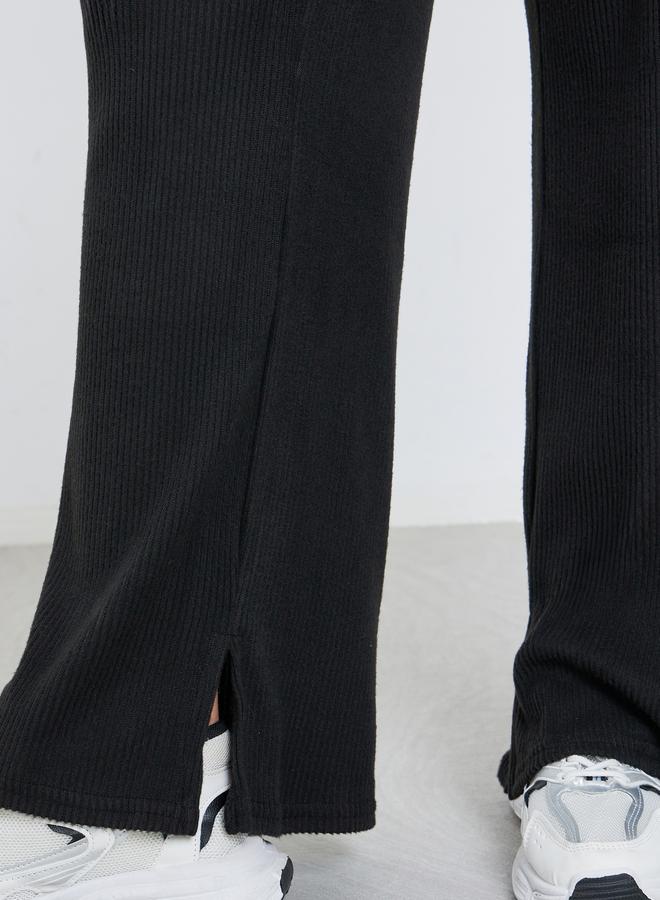 ستايلي بنطال محبوك مضلع بأرجل واسعة - Image 4