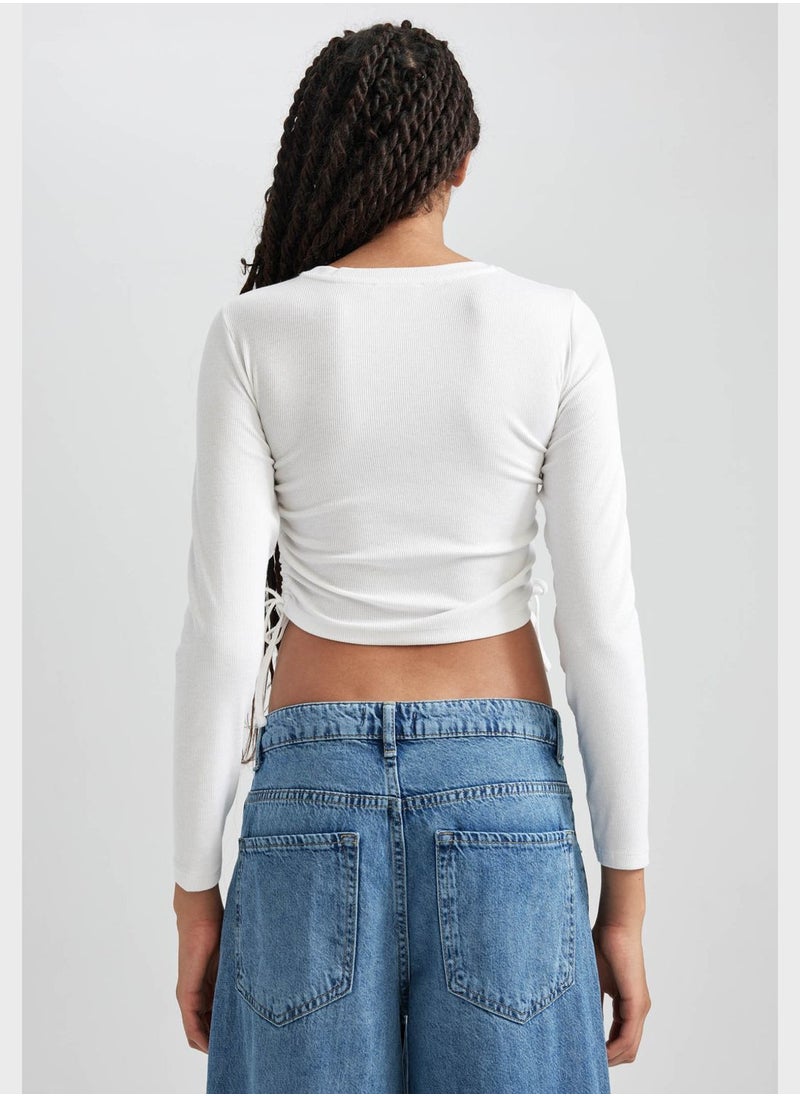 DeFacto - Crew Neck Crop Top - Image 1