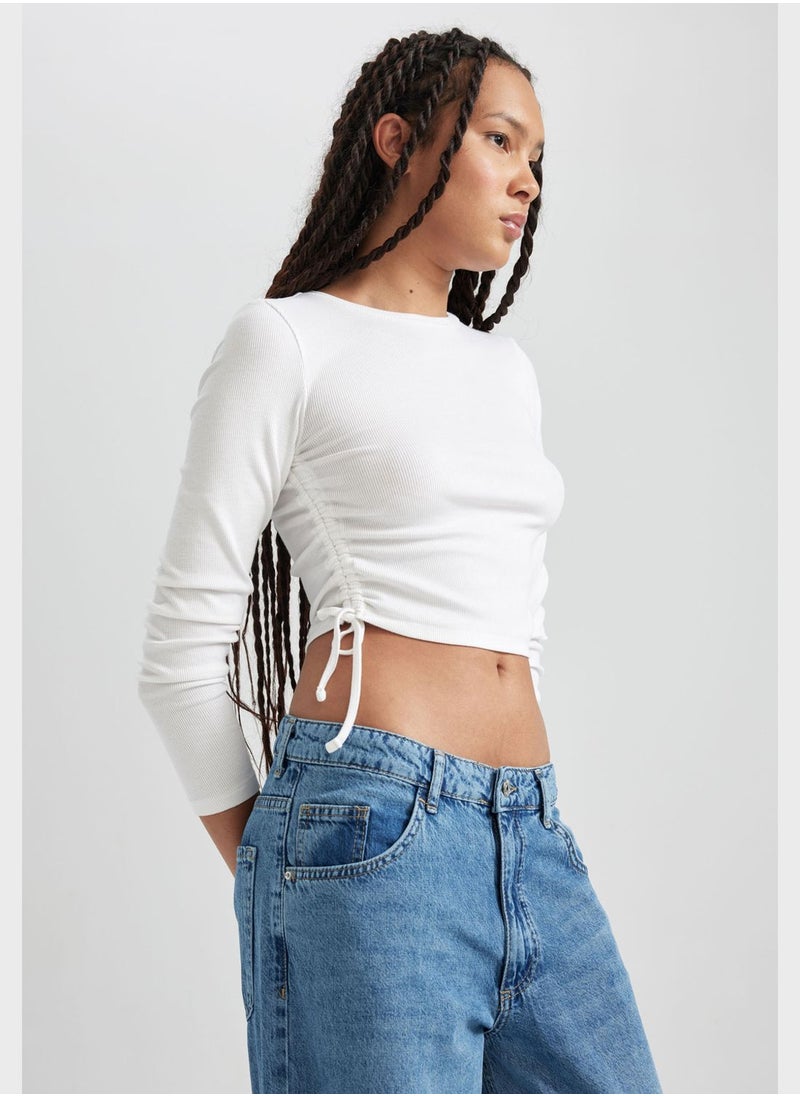 DeFacto - Crew Neck Crop Top - Image 1