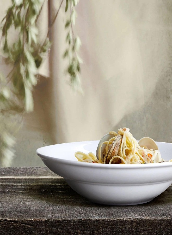 Wareland Large Pasta Bowls, 50 Ounces Big Salad Bowls, 10.7 inch White Soup Bowls, Ceramic Serving Bowl Set of 4, Wide and Shallow Bowls Set, Microwave and Dishwasher Safe - Image 3