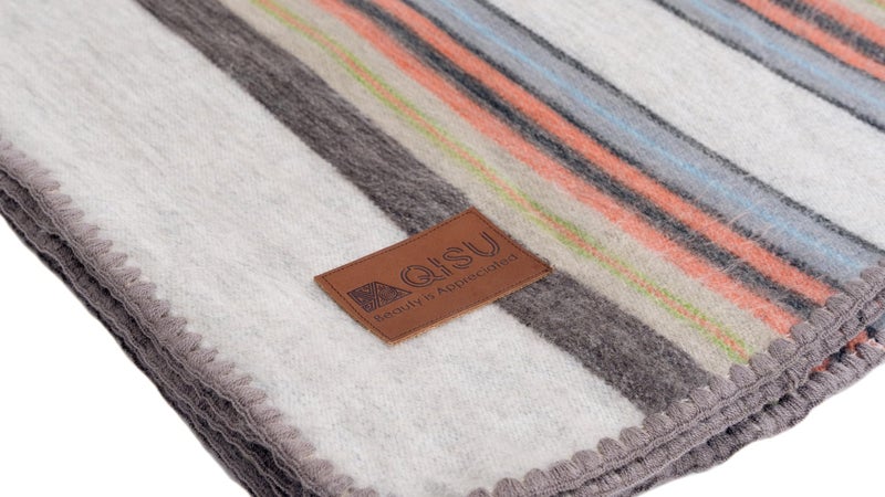 QISU Alpaca Wool Blanket Throw | Large, Beautiful, Warm, Variegated | 85 x 65 inches | Ultra-Soft, Hypoallergenic and Breathable | Non-Itchy or Scratchy Fabric (Relaxing Tans) - Image 3